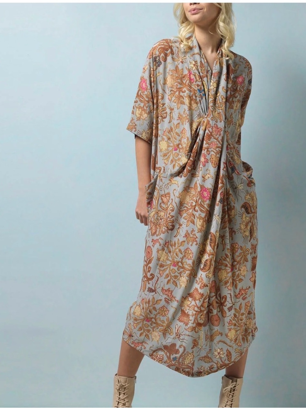 One Hundred Stars Tudor Rose Grey Rachel Dress S/M boho Art to wear